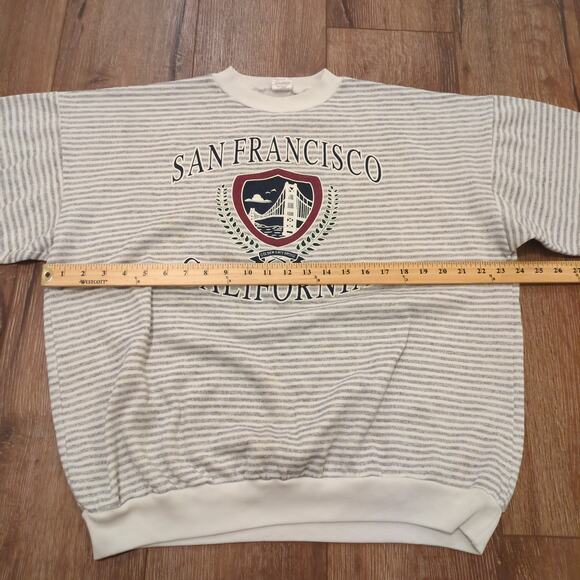 VTG San Francisco California Adult XL Sweatshirt Striped Golden State Warriors - Picture 5 of 9